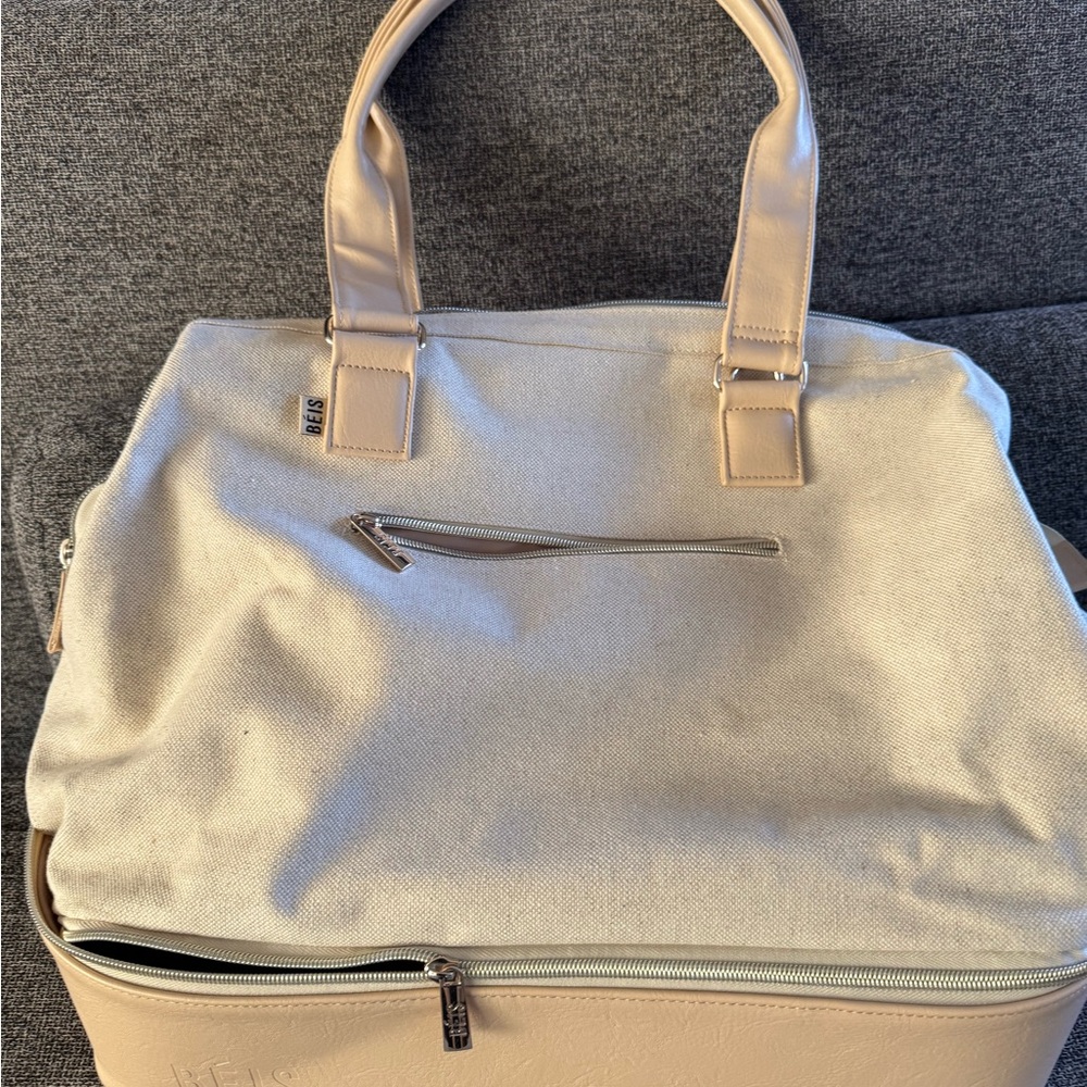 Beis Beige Canvas Tote Bag